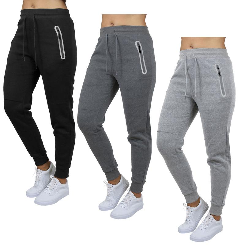 3-Pack Women's Loose Fit Fleece Jogger Sweatpants