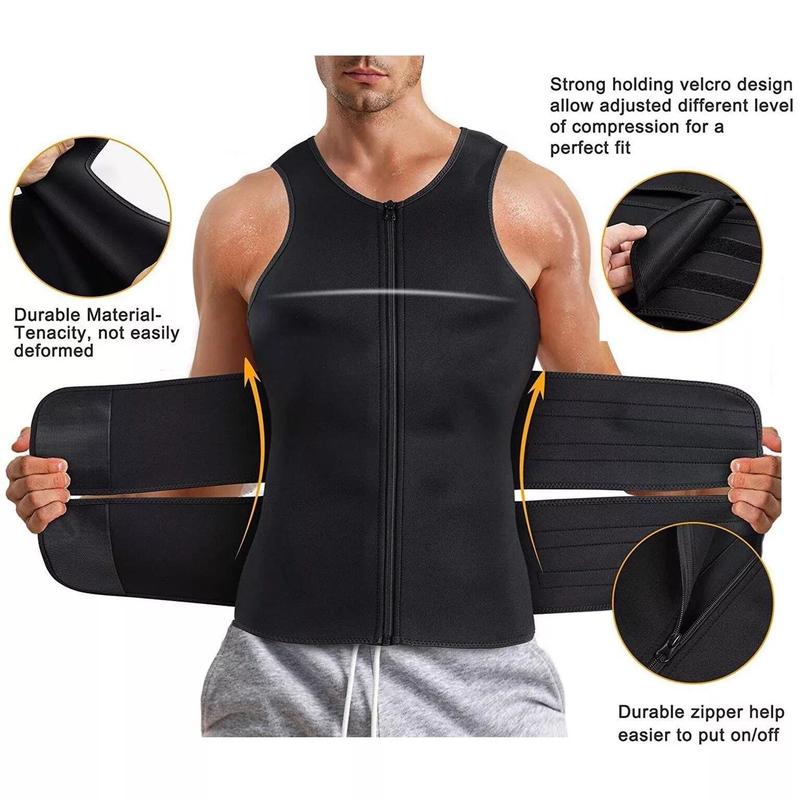 Men's Sports Body Shapewear, Neoprene Girdle Belly Tank Top, Burst Sweat Fitness Corset, Sports & Outdoor Accessories