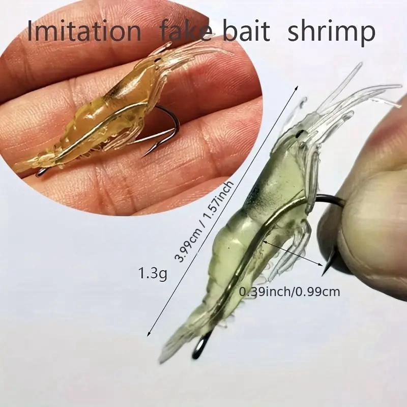 Artificial Shrimp Fishing Lure with Hook, 5 10 20pcs Glow in The Dark Fishing Bait for Christmas Gift, Fishing Accessories for Freshwater & Sea Fishing