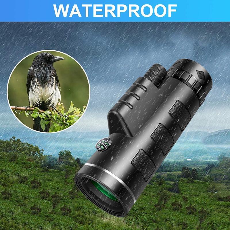 Portable Monocular Telescope with Phone Holder & Tripod, 1 Set 40x60 High Magnification Monocular Telescope, Outdoor Camping Equipment