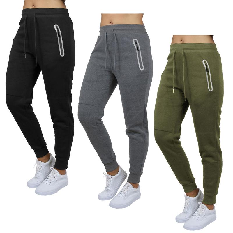 3-Pack Women's Loose Fit Fleece Jogger Sweatpants