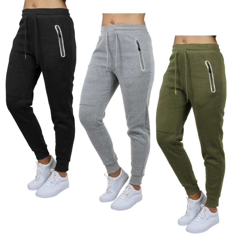 3-Pack Women's Loose Fit Fleece Jogger Sweatpants