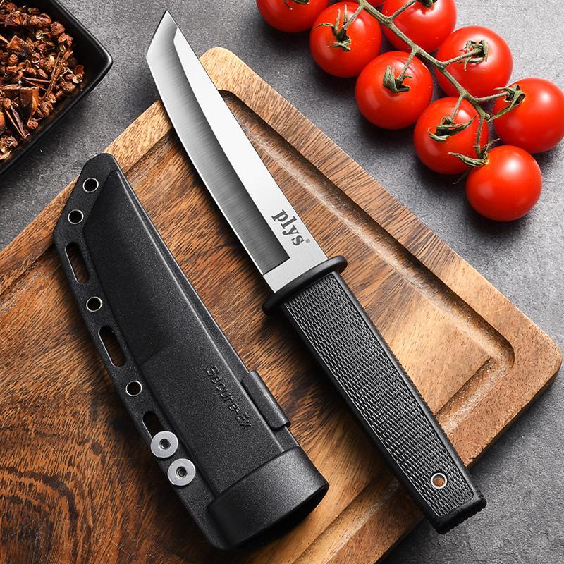 Portable Fruit Knife with Sheath, 1 Count Multifunctional Knife for Camping & Barbecue, Kitchen Knife for Home and Outdoor, Kitchen Accessories