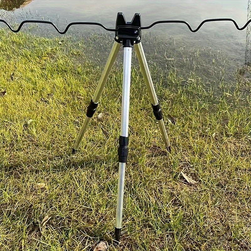 Aluminum Alloy Fishing Rod Holder, 1 Count Retractable Adjustable Tripod, Outdoor Fishing Accessories for Outdoor Fishing