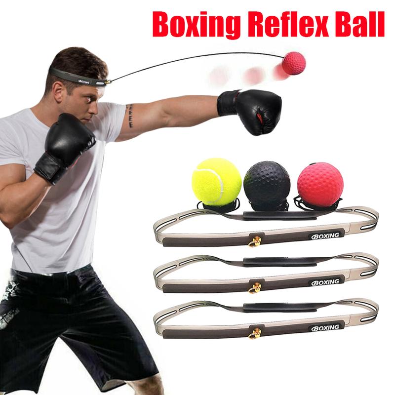 Boxing Reflex Speed Rubber Balls for Agility Reaction Training Sweatband Fitness