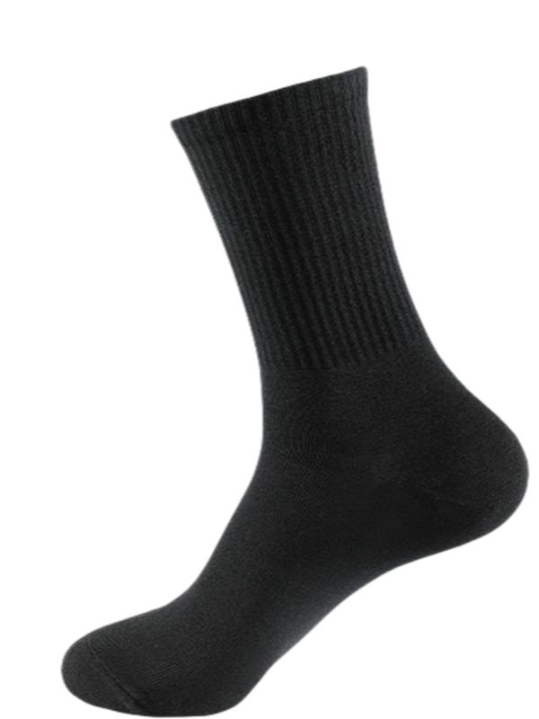 Women's Four Season Long Basketball Socks, Pure White Socks, Long Socks Black, Sports Boys Mid-calf Socks