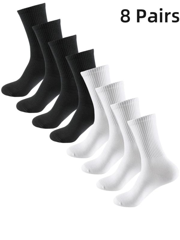 Women's Four Season Long Basketball Socks, Pure White Socks, Long Socks Black, Sports Boys Mid-calf Socks