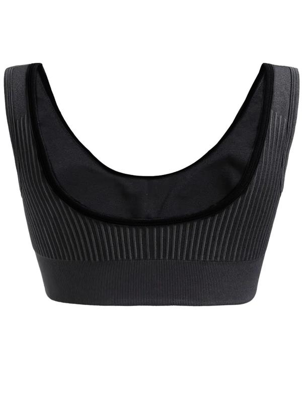 Plus Size Sports Solid Textured Bralette Lingerie Top for Women, Sporty Casual Wireless Push Up Bra for Gym Workout Yoga, Women Plus Clothing for All Seasons