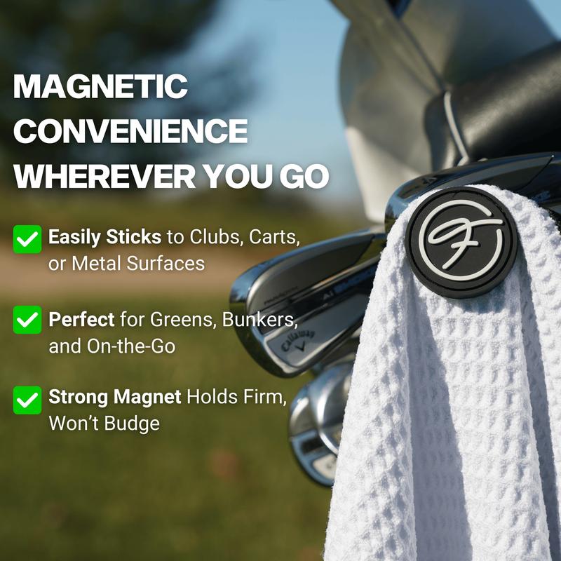 Fore Show Titties Magnetic Golf Towel Waffle Microfiber with Magnet for Golf Bags, Carts & Clubs - 24” x 16” Magnetic Golf Towel for Men Cool Golf Accessory Golf Towel Magnet