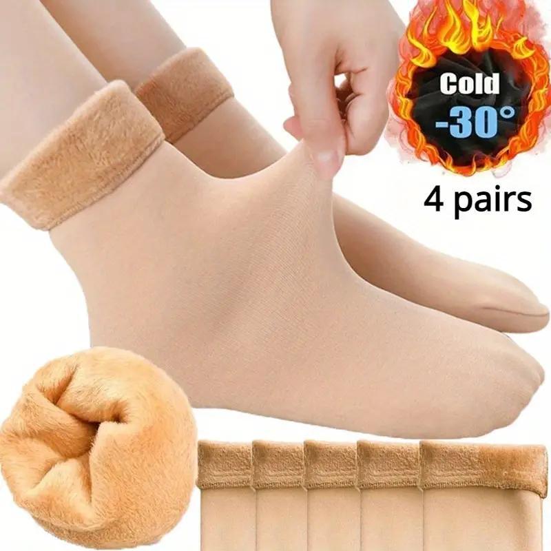 Winter Warm Snow Plush Socks, 4 Pairs Thickened Warm Ankle Support, Professional Sports Ankle Guard for Men & Women, Sports & Outdoor Accessories, Christmas Gift