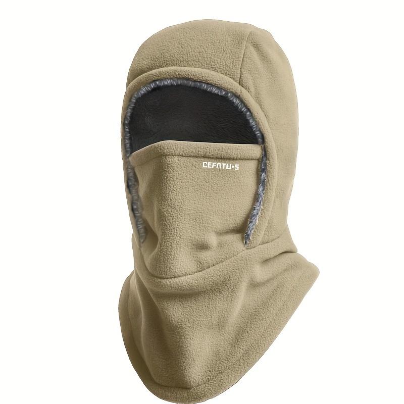 Keep warm 1pc DEFATU·S Winter Balaclava Face Mask with Integrated Neck Warmer and Ear Protection, Thickened Windproof Outdoor Headwear for Cycling, Running, Skiing, Fishing, Suitable for Men and Women, Machine Washable, Polyester Fiber, Bla