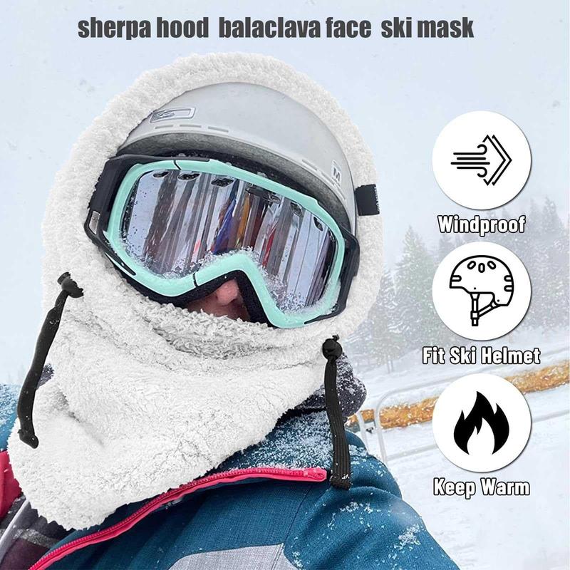 Solid color balaclava, windproof neck bib hood, lightweight and warm winter headwear balaclava for ski and outdoor sports enthusiasts