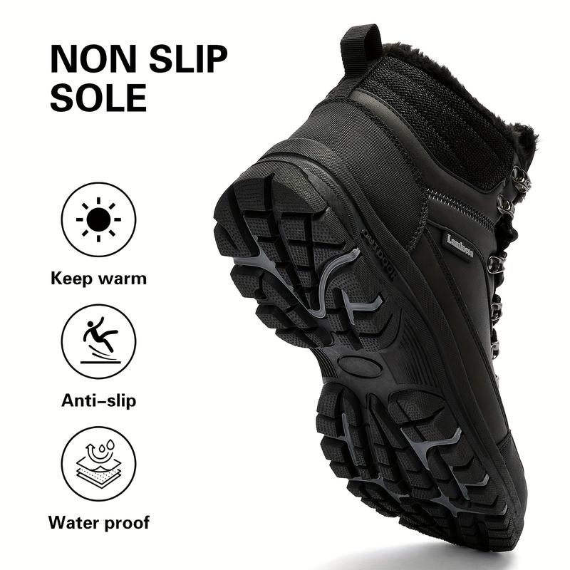 Men's Winter Snow Boots-Warm Hiking Boots, Non-Slip Winter Outdoors Comfortable Camping Shoes Thermal Lined