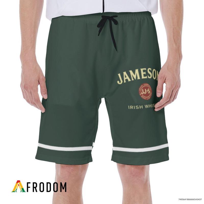 Basic Printed Green Swim Trunks, Jameson Shorts For Men Dad Friend, Aloha Shirt, Trendy Gift