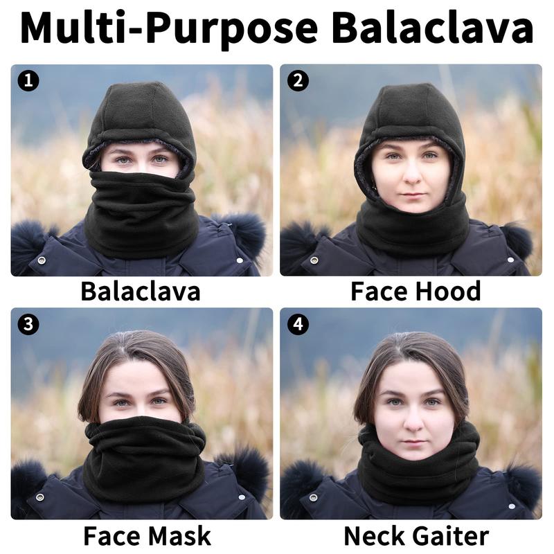 Ski Mask for Men & Women, Sherpa Hood Balaclava – Windproof Hooded Scarf & Neck Warmer for Cold Weather