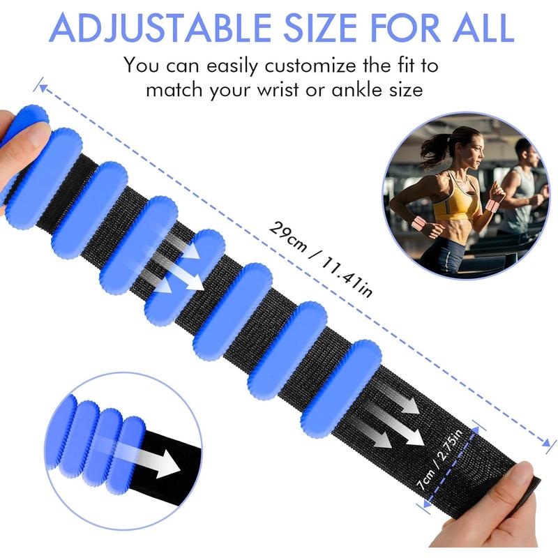 Wrist Ankle Weights for Women, Adjustable Ankle Weights Strength Training Silicone Bracelets Workout Wrist Ankle Weights for Men Women Yoga Running Dance Ankle Arm Leg Weights (2lb)