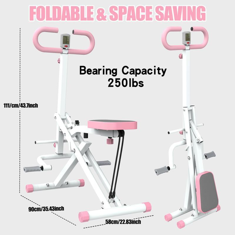 Squat Machine for Home, Adjustable 4 Resistance Bands,RodeoCore Exercise Machine, Ride & RowingMachine for Botty Glutes Butt Thighs, Foldable 330LBS, AbBack Leg Press Hip Thrust Christmas Gift