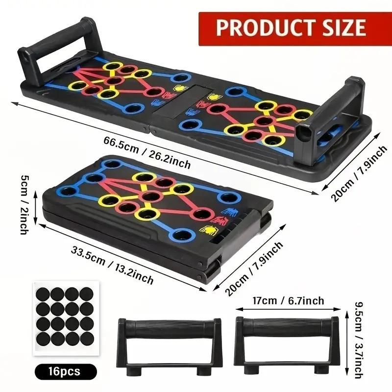 Foldable Push Up Board Multi-Function Chest Muscle Exercise Protable Homeworkout Equipment Pushup Board Fitness Strength Training for Men & Women