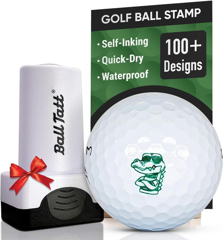 Self-Inking Golf Ball Stamp Marker for Identifying Balls, Reusable Golf Ball Marker Tool - Golfer Gift