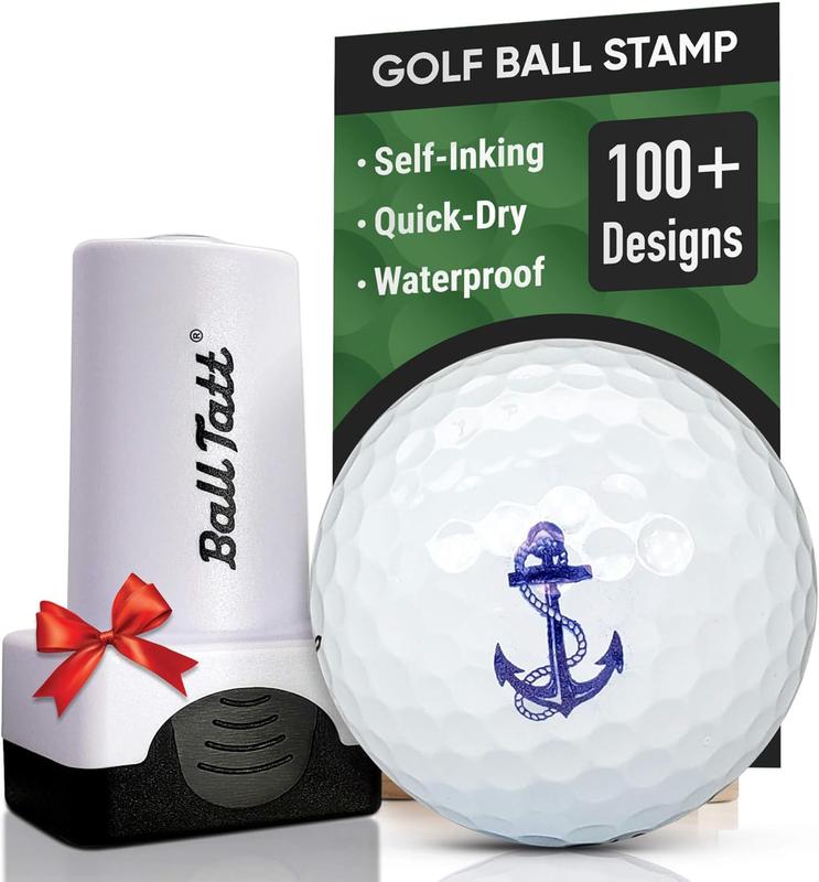 Self-Inking Golf Ball Stamp Marker for Identifying Balls, Reusable Golf Ball Marker Tool - Golfer Gift