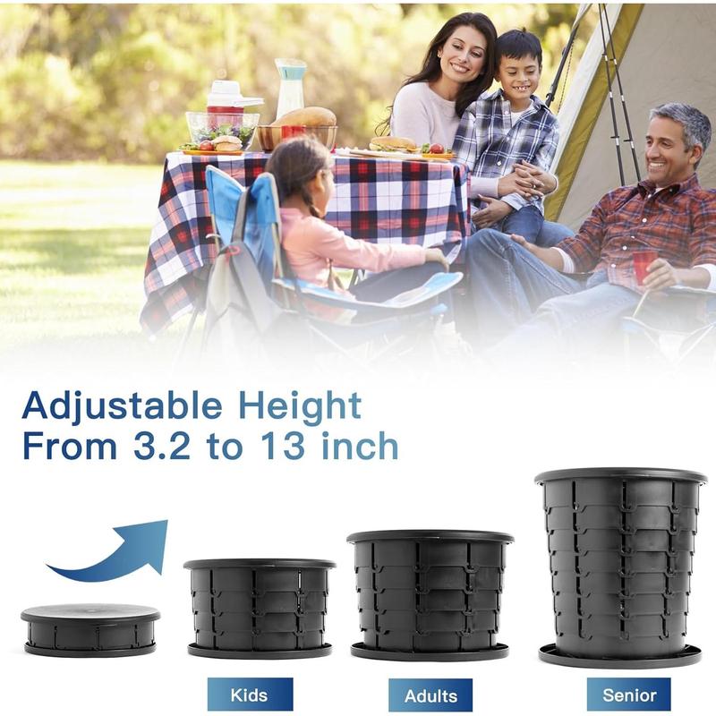 Portable Toilet Kit for Adults, Retractable Camping Toilet with Wearable  Tent Outdoor Travel Toilet with  Shelters Folding XL Potty with Adjustable Height for Hiking,,RV