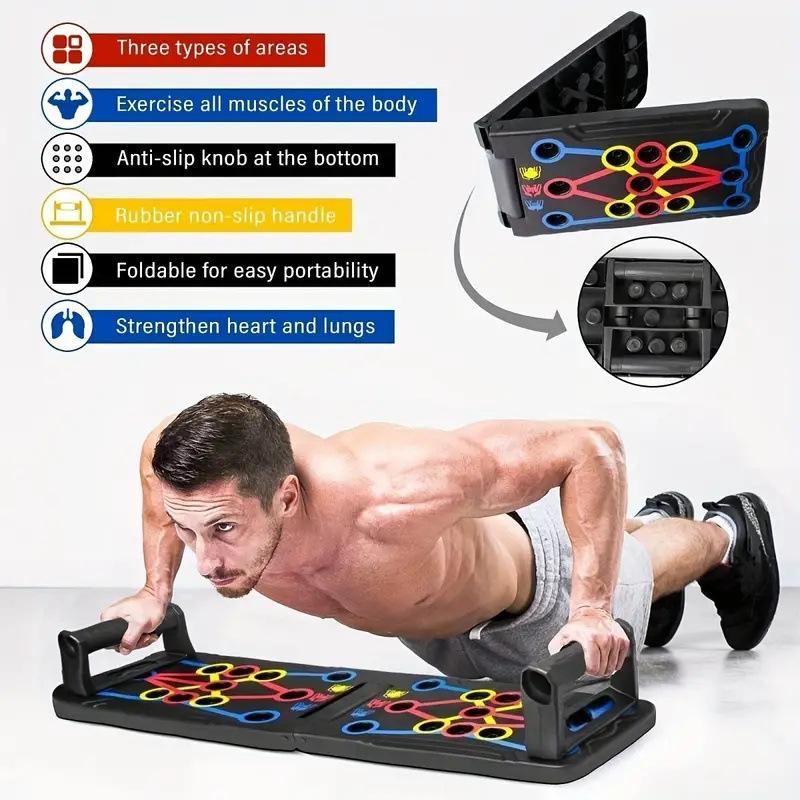 Foldable Push Up Board Multi-Function Chest Muscle Exercise Protable Homeworkout Equipment Pushup Board Fitness Strength Training for Men & Women