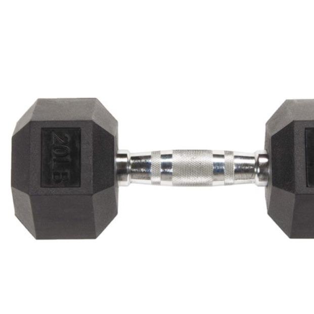 Rubber Encased Hex Dumbbells, 20 Lbs. Pair - Perfect for Home Gym Workouts