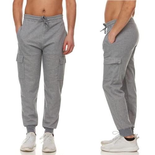 (3-Pack) Men's Heavyweight Fleece Cargo Pocket Joggers