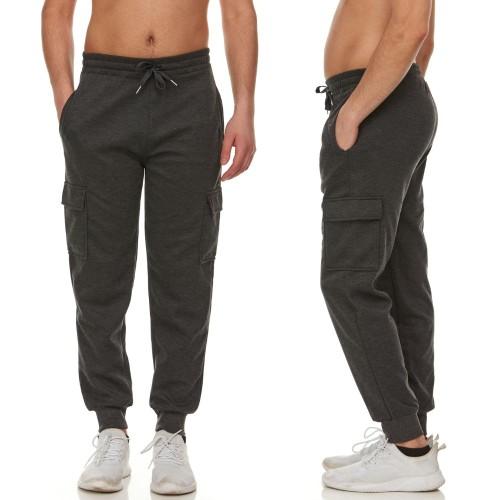 (3-Pack) Men's Heavyweight Fleece Cargo Pocket Joggers