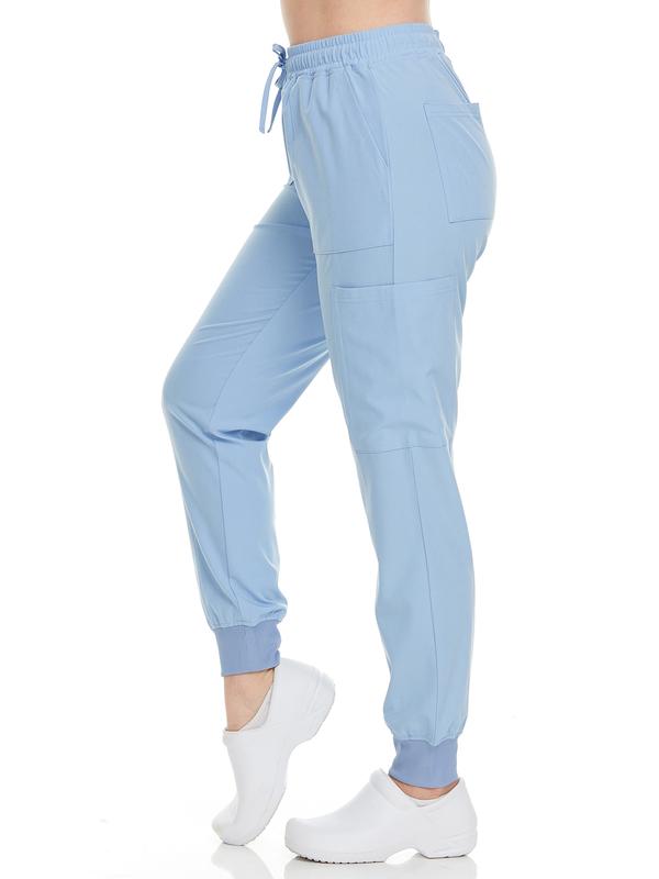 Women's Scrub Pant Yoga Jogger with 6 Pockets & Drawstring Waistband - Skinny Fit Healthcare Scrubs