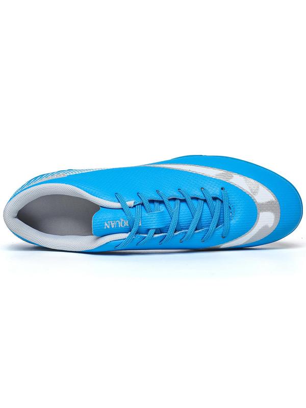 Men's Letter Print Lace Up Soccer Shoes, Sporty Breathable Comfortable High-top Football Cleats, Anti-slip Outdoor Training Turf Football Shoes