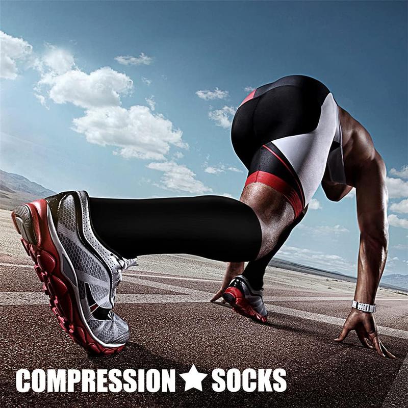 Socks for Women & Men Circulation (3 Pairs) 15-20 mmHg is Best Support for Athletic Running Cycling