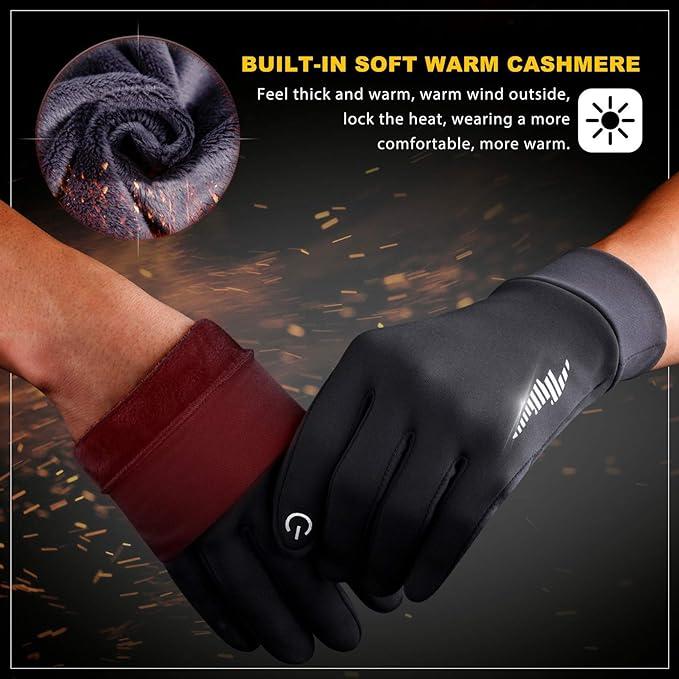 Winter Gloves for Men & Women, Thermal Warm Touch Screen, Ski, Snow, Running, Cycling, Hiking, Sports, Biking, Driving, Typing & Freezer Work