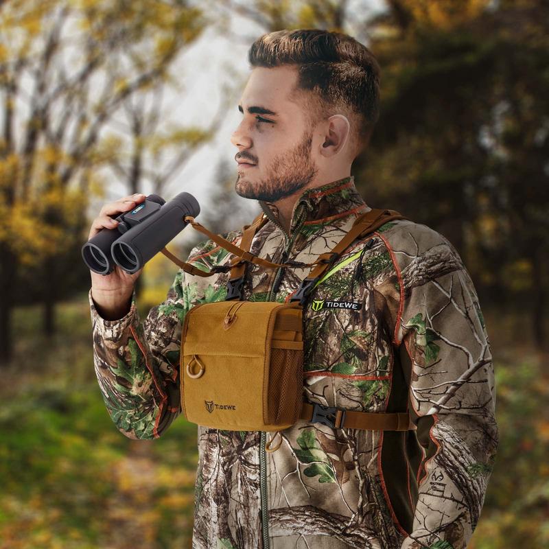 TideWe Bino Harness with Rangefinder Pouch & Rain Cover, Durable Lightweight Binocular Pack