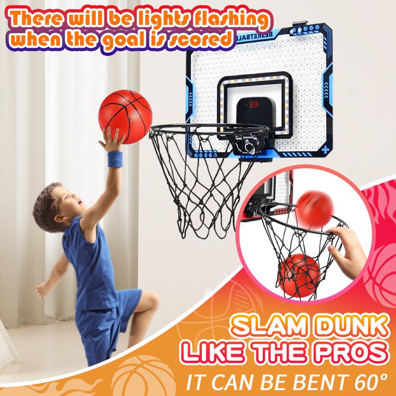 Indoor Basketball Hoop, Basketball Hoops Over The Door with LED Lighting