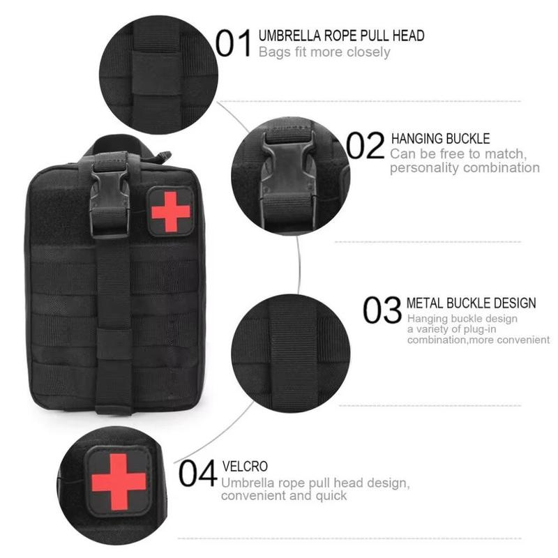 Tactical Molle Medical Pouch, IFAK First Aid Kit, Survival Emergency Waist Pack, Outdoor Hunting Accessories Bag, Sports Storage Bags