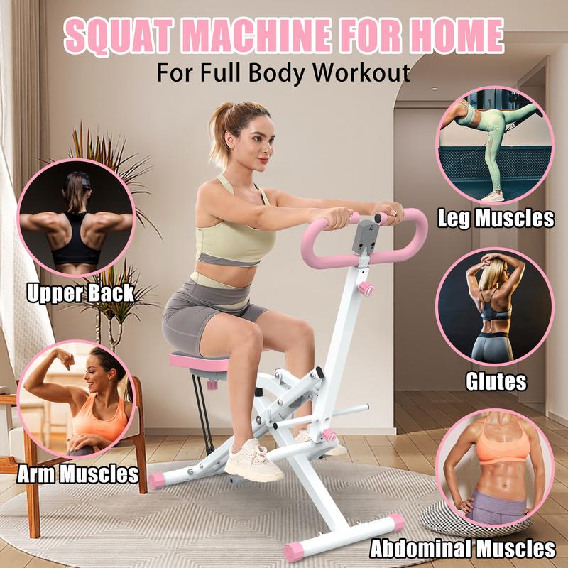 [SAYGOGO] Squat Machine for Home, Assist Trainer for Glutes Workout Foldable with Resistance Bands, for Botty Glutes Butt Thighs, Ab Back Leg Press Hip Thrust for Home Gym Fitness