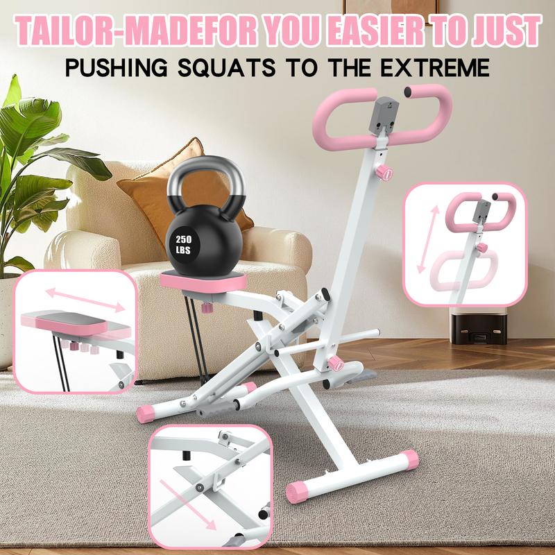 [SAYGOGO] Squat Machine for Home, Assist Trainer for Glutes Workout Foldable with Resistance Bands, for Botty Glutes Butt Thighs, Ab Back Leg Press Hip Thrust for Home Gym Fitness