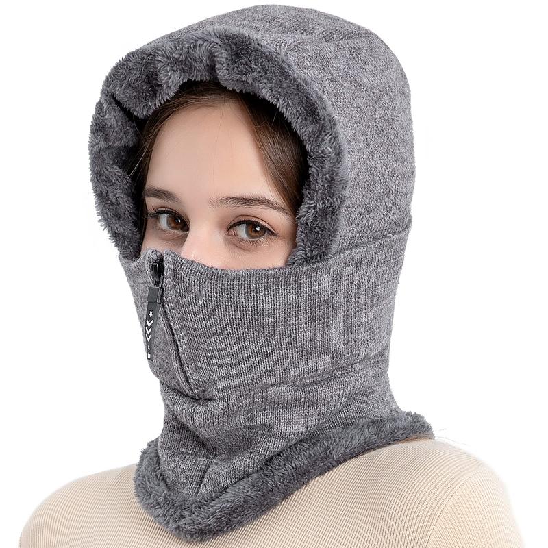 Women Balaclava Beanie Fleece Hood Cycling Ski Thermal Face Cover Hat Winter Warm Cap Scarf for Cold Weather