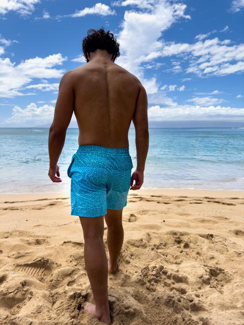 Men's UV-Protective Floral Drawstring Swim Shorts - Quick-Dry Beachwear for Casual Vacations outdoor swimming