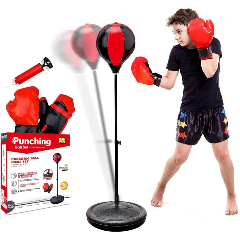 2024Punching Bag For Kids, Kids Boxing Bag With Stand, 3 4 5 6 7 8 9 10 Years Old Adjustable Kids Punching Bag, Boxing Equipment With Boxing Gloves, Boxing Set As Boys & Girls Toys Gifts