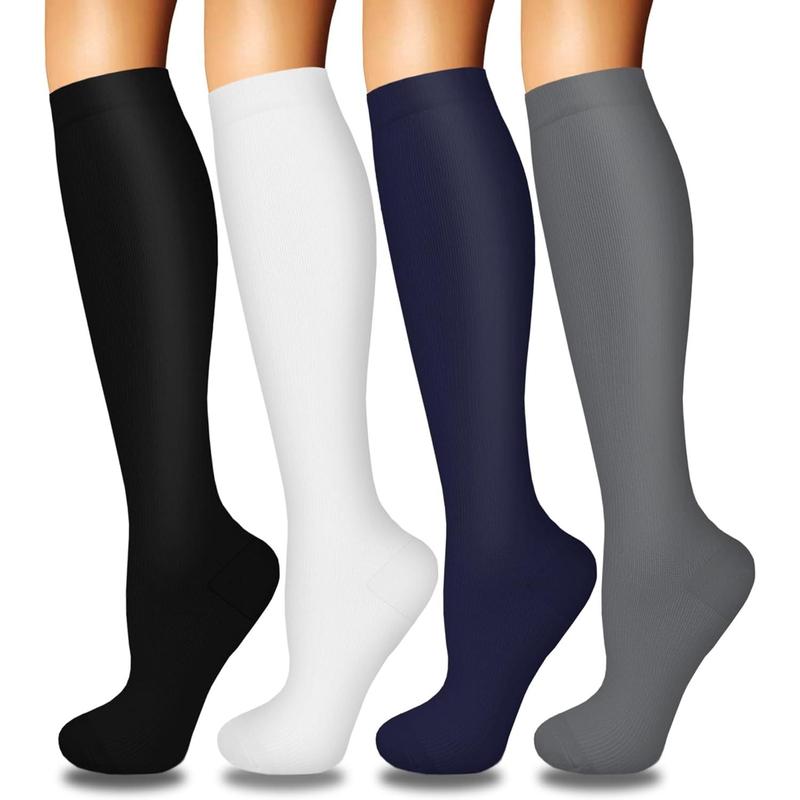 4 Pairs Compression Socks for Women Circulation-Best Support for Nurses,Running,Athletic,Travel