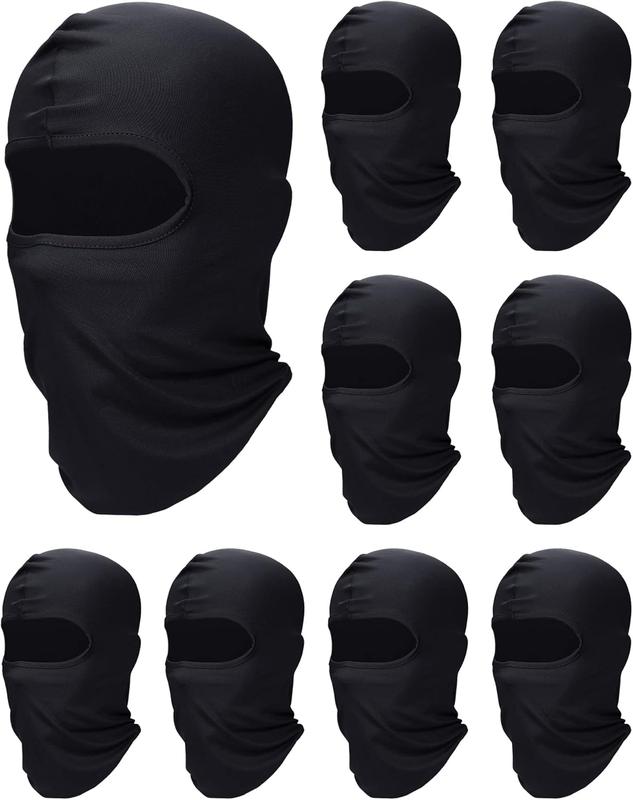 9 count Ski Mask for Men Full  Cover UV Sun Protection  Balaclava  Gaiter Clothing Scarf Bandana(Black)