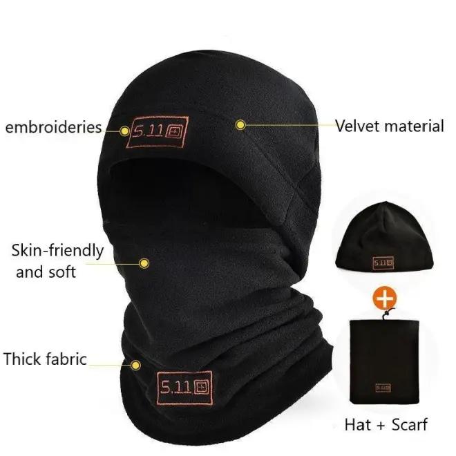 Windproof Hat Windproof Face Mask Polar Fleece Balaclava Hood Face Mask For Cycling Skiing, Hat & Scarf Set,And Training Stay Warm And Protected Party Hat