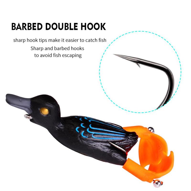 Artificial Fishing Lure, 1 Count Propeller-sole Duck Fishing Bait with Barbed Double Hook, Outdoor Fishing Accessories