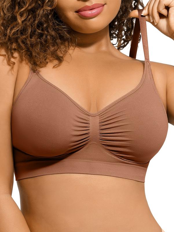 Women's Wirefree Shaping Bra Comfort Bra Wirefree Unlined Camisole Bra Seamless T-shirt Bra Sports Bra