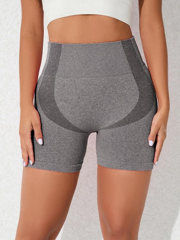 Women's Solid High Waist Athletic Sports Shorts, Tummy Control Biker Shorts, Fitness Short Leggings, Ladies Sportswear Bottoms for Fall, Back To School Gym Clothes Women, Fall Outfits, Fallfreshness 90s Clothes