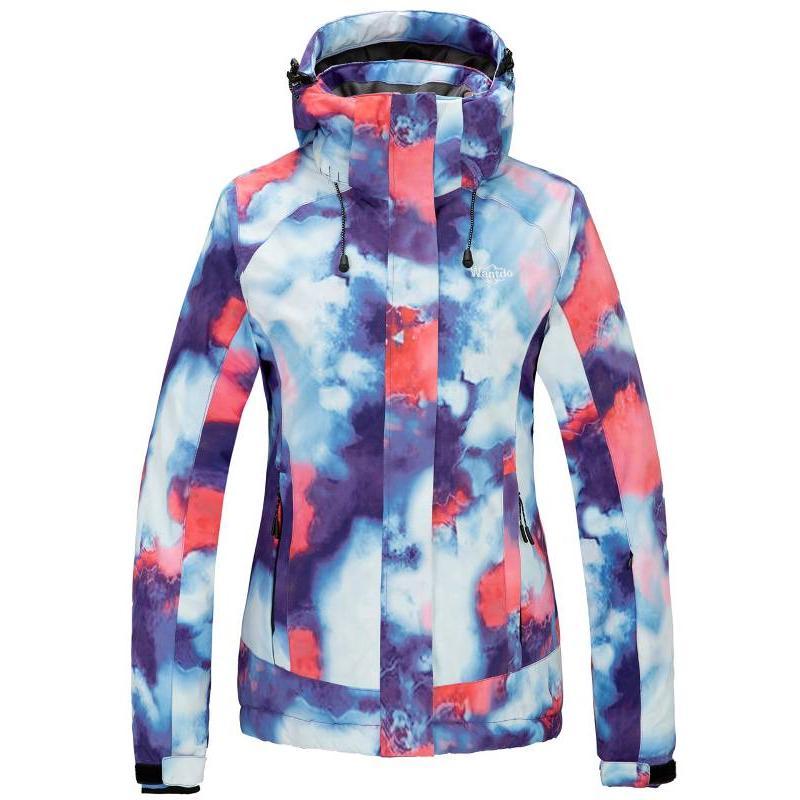 Women's Waterproof Ski Jacket Colorful Printed Winter Parka Fully Taped Seams Atna Printed