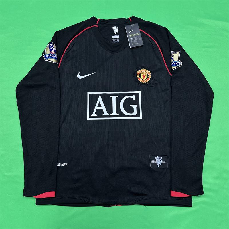 Nike 07-08 Champions League Manchester United Retro Long Sleeve NO.7 Cristiano Ronaldo Soccer Jersey