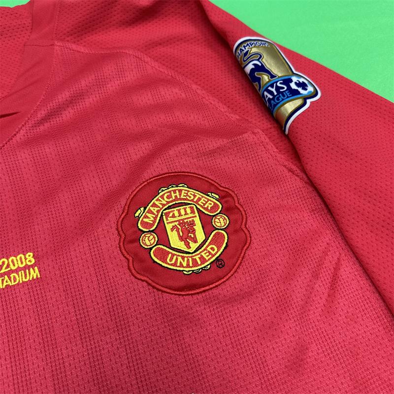 Nike 07-08 Champions League Manchester United Retro Long Sleeve NO.7 Cristiano Ronaldo Soccer Jersey